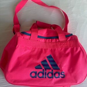 adidas Hot Pink Duffel Bag with Navy Logo